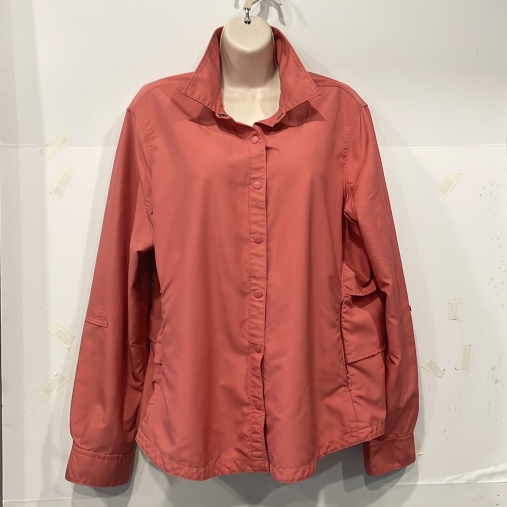 Duluth Trading Co Jacket XL Womens Peach Snap Front Gorpcore Casual